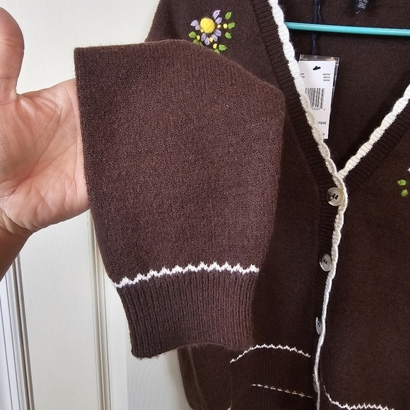 Buffalo David Bitton Scalloped Vintage Landry Cottagecore Knit Cardigan - Picture 4 of 7